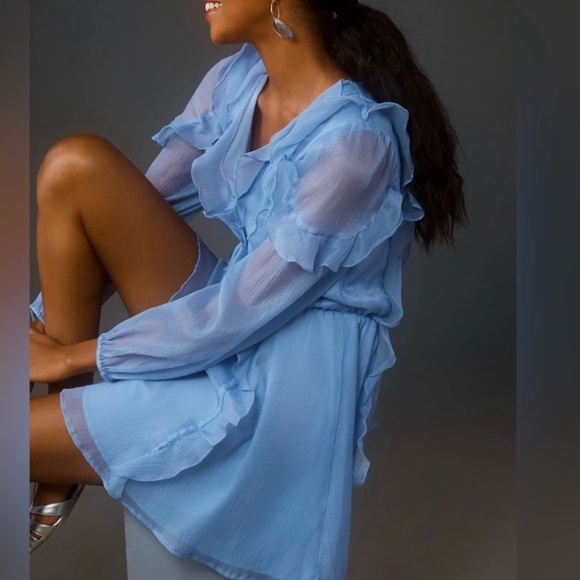 Anthropologie HUTCH Dreamy Perriwinkle Blue Romper Jumpsuit NWT! - Picture 2 of 5